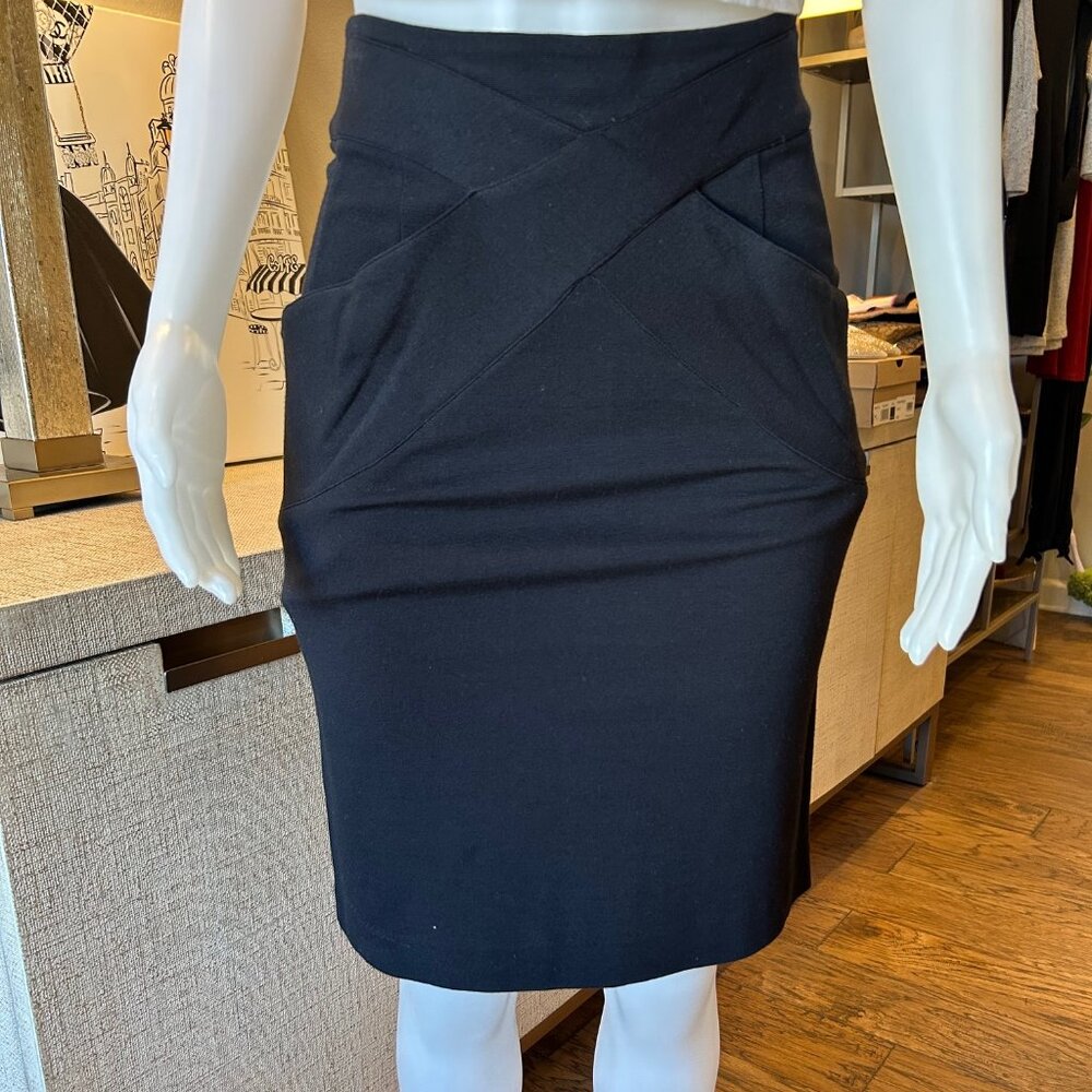BCBGMAXAZRIA "Silvie" Criss Cross Waist Skirt